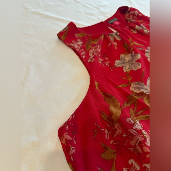 Vince Camuto Red Floral Sleeveless Top Size XL - Picture 5 of 8